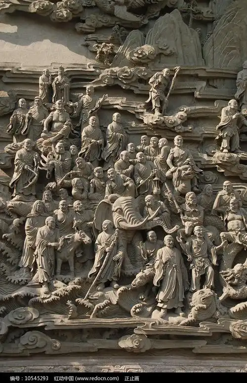 北京八大处五百罗汉图浮雕局部高清图片下载_红动中国