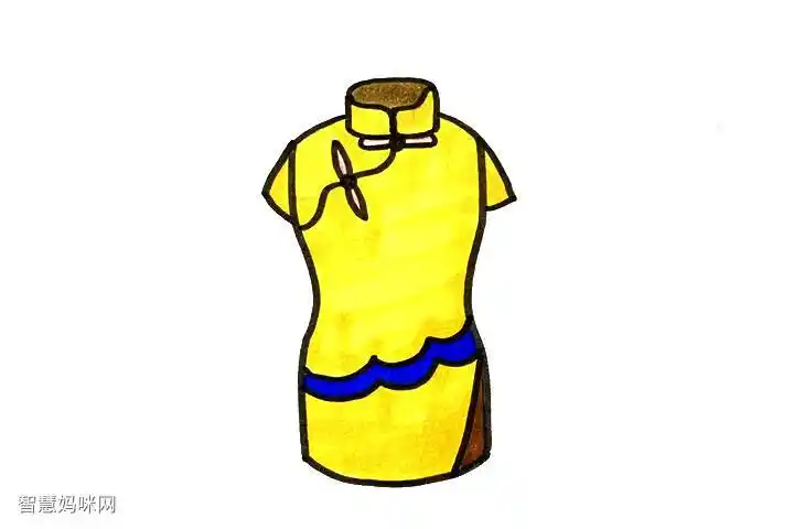 简单的旗袍怎么画