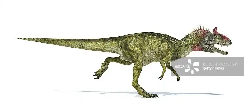 冰脊龙恐龙在白色背景下有阴影
