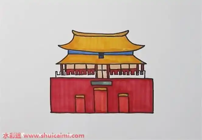 故宫午门简笔画小学生