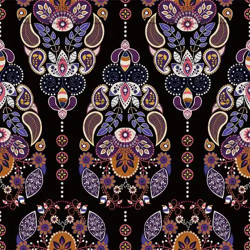 东南亚民族风图案 印度泰国服装花纹 印刷包装 矢量设计素材5302