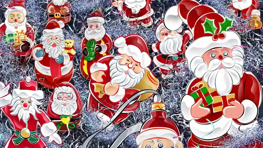 圣诞老人和礼物 壁纸