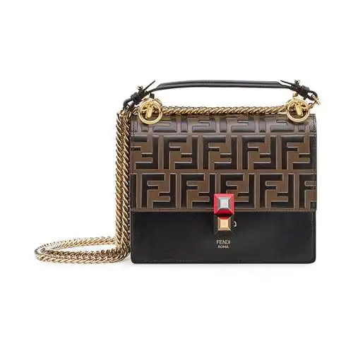 fendi芬迪官方正品新款女士经典老花拼色时尚通用款女包