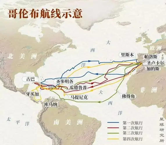 哥伦布最终没能到达香料之国却意外闯入了一片新大陆这片后来被称为