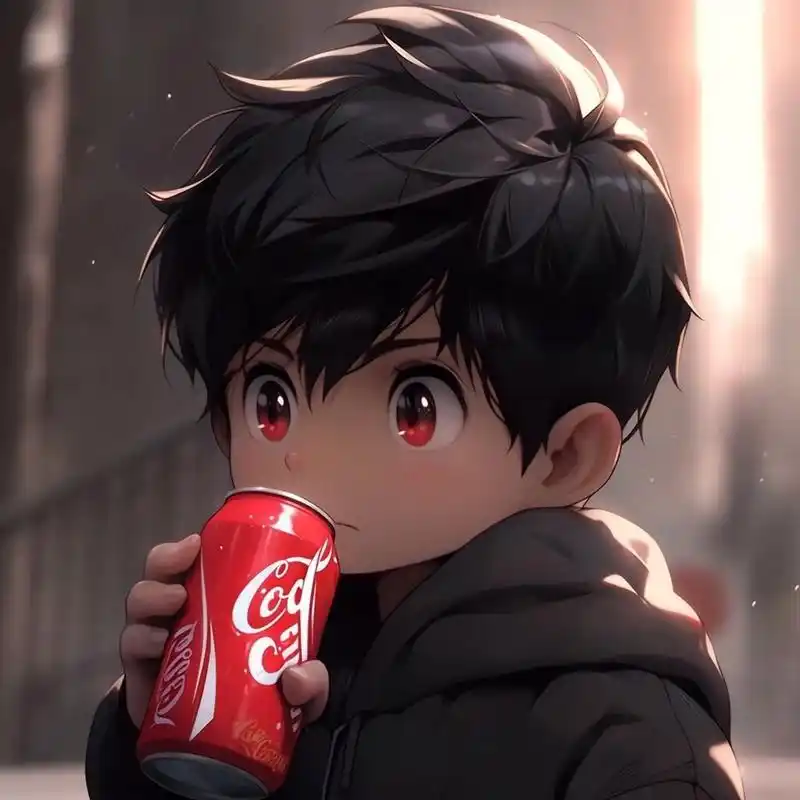 你爱喝可乐吗71送你一组可乐情侣头像,附咒语 咒语(女生版):chibi