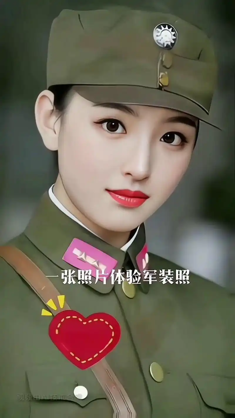 一张照片看看你穿上军装的样子 #军装变身模板 #军装高频变 - 抖音