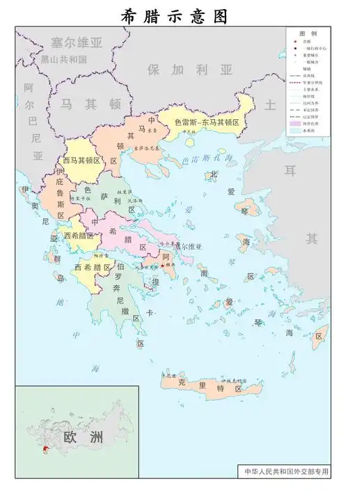 希腊行政示意图_国家示意图地图库
