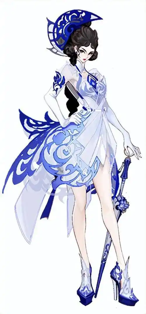 王者荣耀:露娜·瓷语鉴心皮肤故事_青花瓷_元素_古董