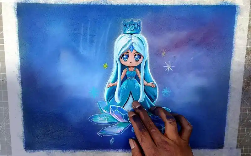 画叶罗丽精灵梦中的冰公主!