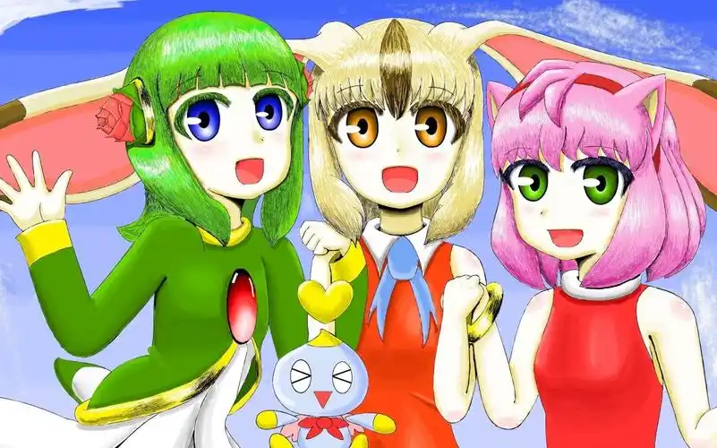 【自带的画图】[索尼克x]的女孩们的拟人 / 有neta-稿子_paper-我