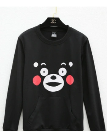 坡饵熊本熊吉祥物酷ma萌长袖打底卫衣纯棉男女情侣圆领套头衫休闲衣服