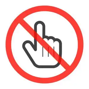 禁止红线图标在禁止红色圆圈不要触摸禁止标志禁止符号. 矢量插图照片