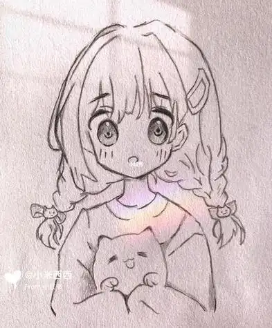 呆萌小女孩简笔画大全超可爱呆萌小女孩简笔画大全超可爱长头发带颜色