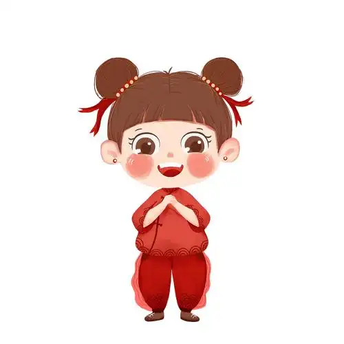 卡通春节拜年女孩人物元素gif动态图拜年元素[gif]gif下载 - 觅知网