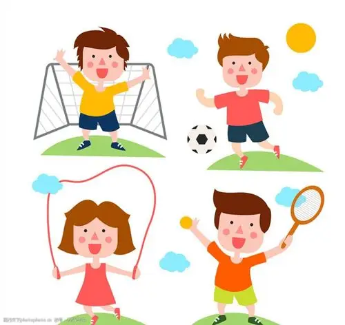 4款卡通运动人物矢量素材