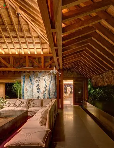 热带东南亚风格采用硬木做的度假木屋