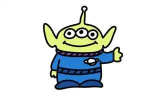 太空上的外星人简笔画