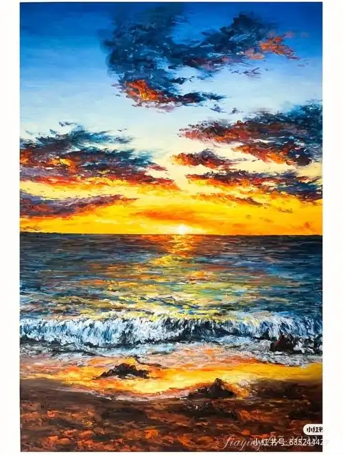 来自kiki小艾夏日海岛系列课学员作品@kiki小艾#kiki小艾油画棒风景