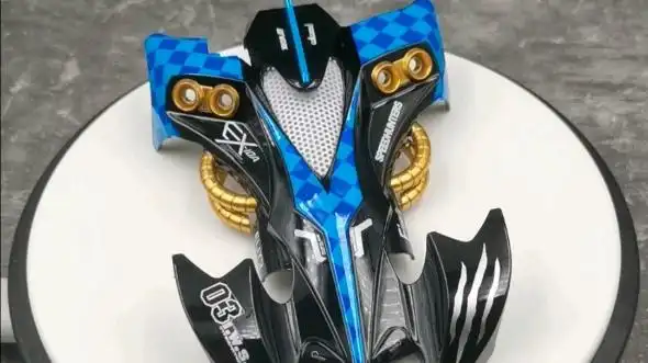 田宫四驱车四驱兄弟 魔鬼司令 改色鬼灭蓝格 喷漆车壳静态展示_哔哩