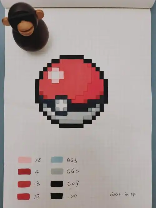 像素画宝可梦宠物小精灵精灵球