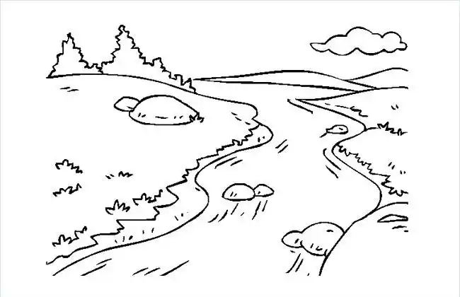 小溪简笔画图片,图片,简笔画-学笔画