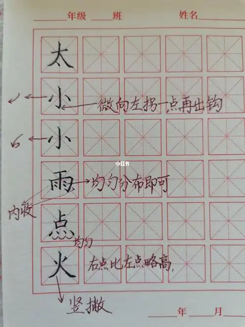 硬笔楷书笔画:点