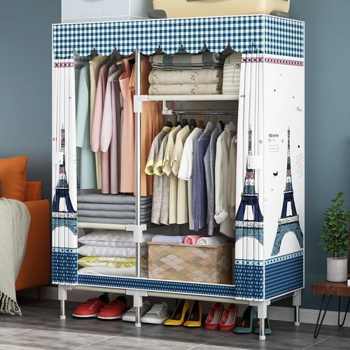 家用卧室家具简易组装布衣柜衣架挂衣架全封闭衣橱装衣服的柜子