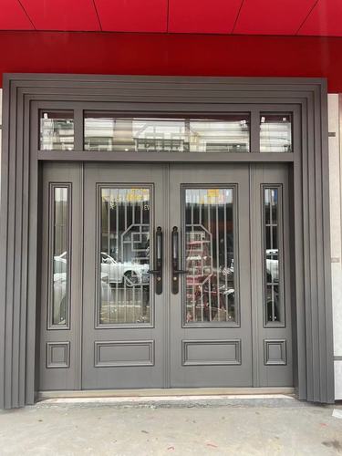 德骊嘉锌合金钢化玻璃门别墅大门双开门农村自建房乡村庭院门家用进户