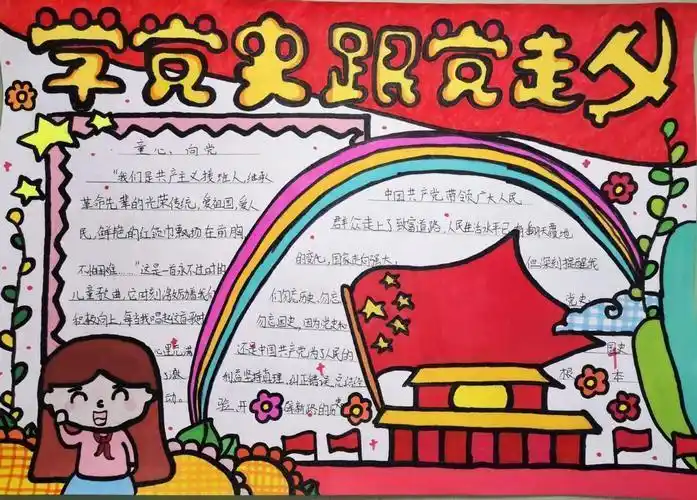 学党史听党话感恩党跟党走手抄报永远跟党走手抄报