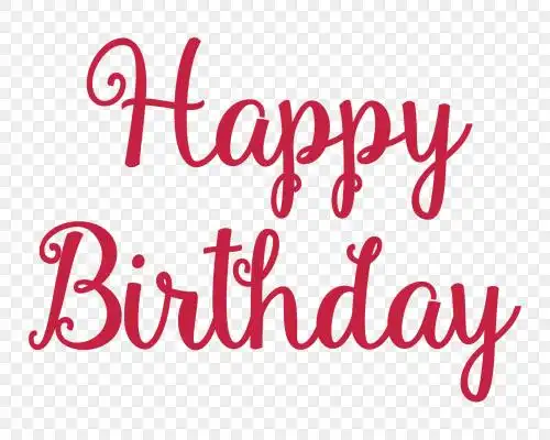 枚红色花体英文生日快乐