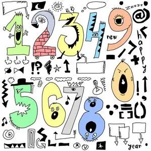 手绘涂鸦可爱的卡通数字图片