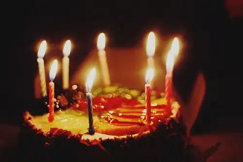 带蜡烛的生日蛋糕图片