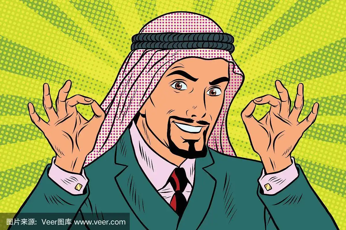 中东人,男商人,做手势,同意的手势,数字2