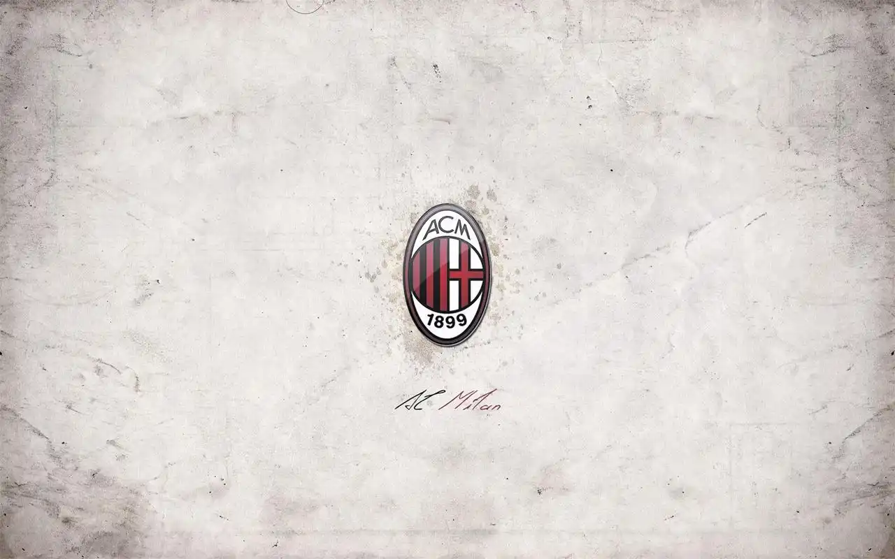 极简设计ac米兰足球俱乐部队徽高清特写桌面壁纸