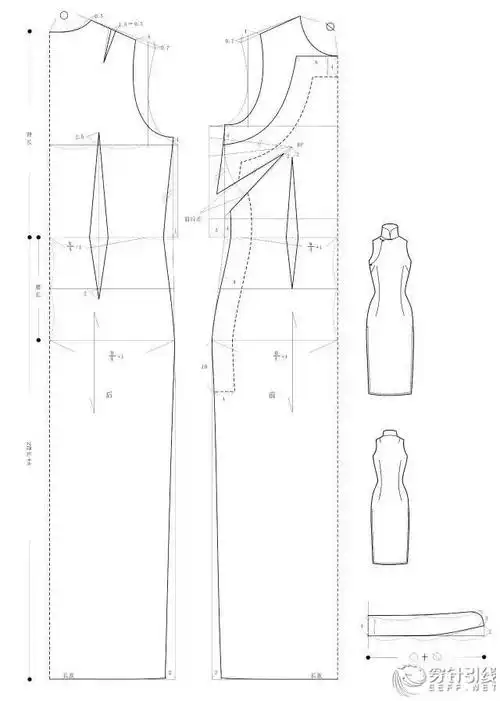 传统服装旗袍纸样设计 42款旗袍设计