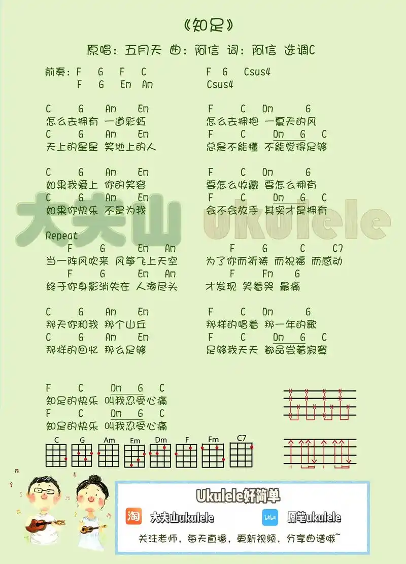 周六五月天《知足》节奏型整顿 尤克里里线上团练#尤克里里 # - 抖音