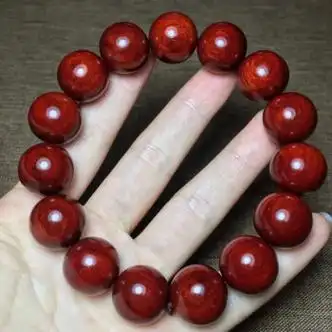 正宗印度小叶紫檀手串1.5*15颗佛珠泥料紫檀原木男女 印度小叶紫檀高