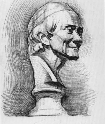 伏尔泰石膏像素描步骤九