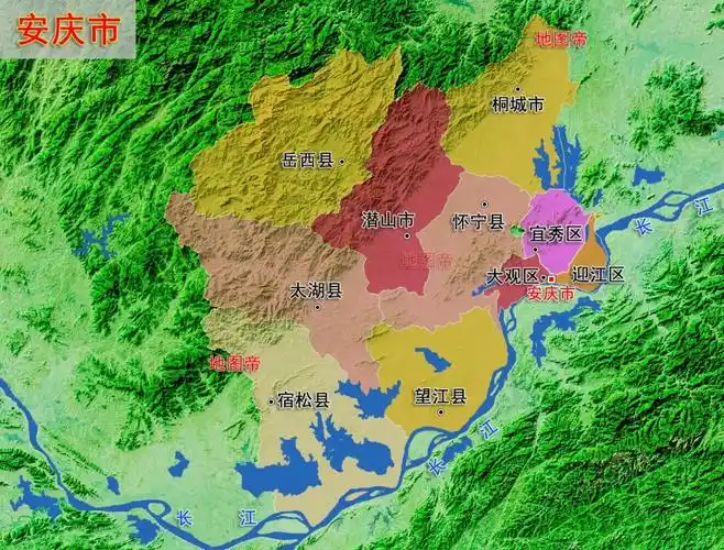 17张地形图快速了解安徽省各地级市