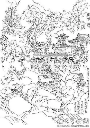 会宁桃花山简笔画