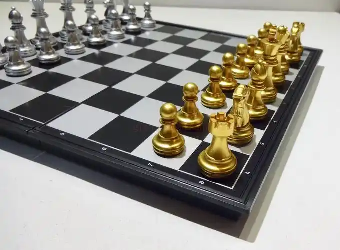 友邦国际象棋棋子棋盘可折叠磁性比赛专用黑白金银送西洋棋