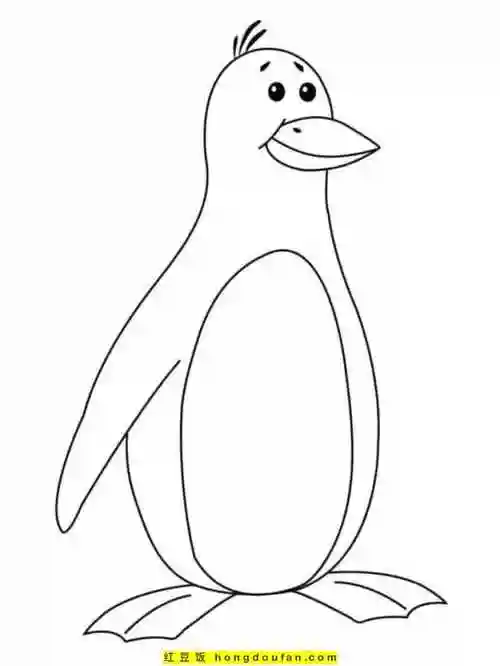 10张摇摇晃晃的有趣企鹅卡通涂色简笔画!企鹅是在南极还是北极?