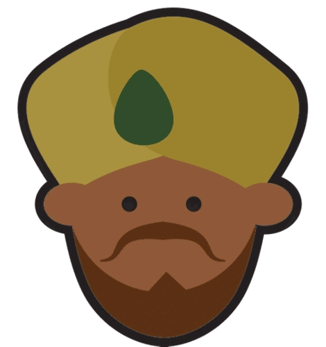 卡通脸印度男子头巾 cartoon face indian man turban