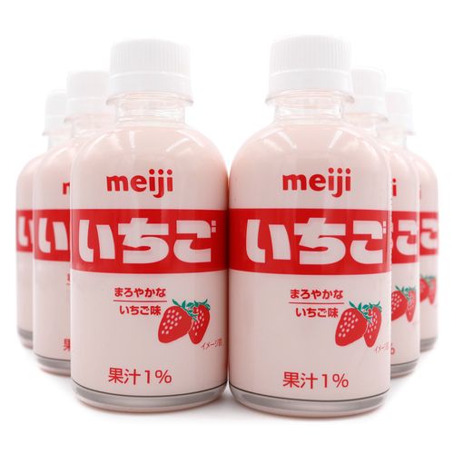 草莓现货日本进口明治meiji饮品牛奶含乳饮料220ml袋装奶茶