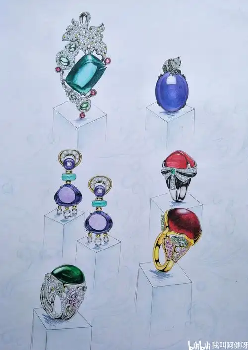 手绘珠宝设计稿