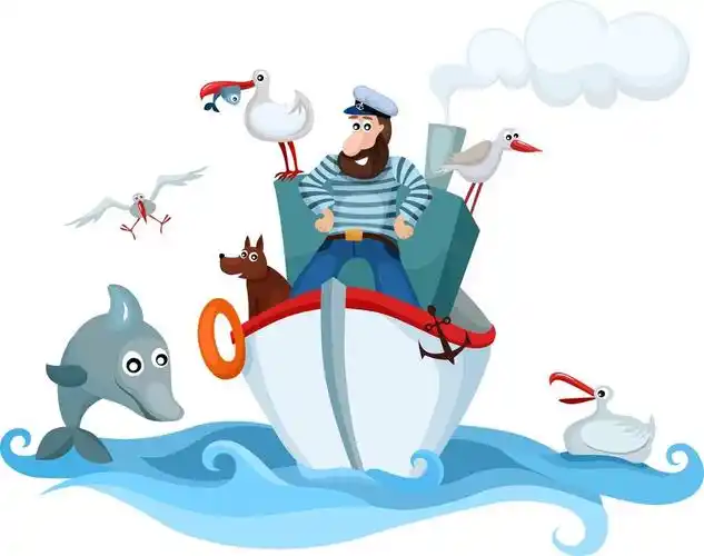 船长,矢量插画的船长