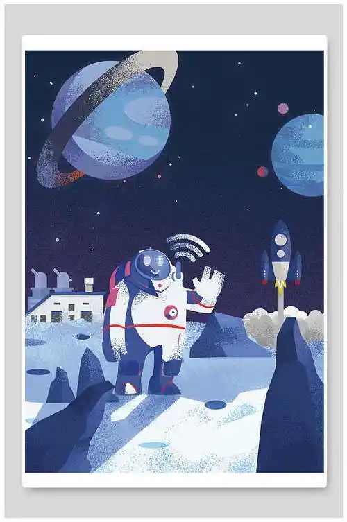 未来科技机器人主题插画素材