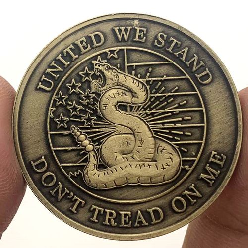 1776美国自由蛇青古铜工艺纪念章 浮雕把玩硬币摆件金币纪念币