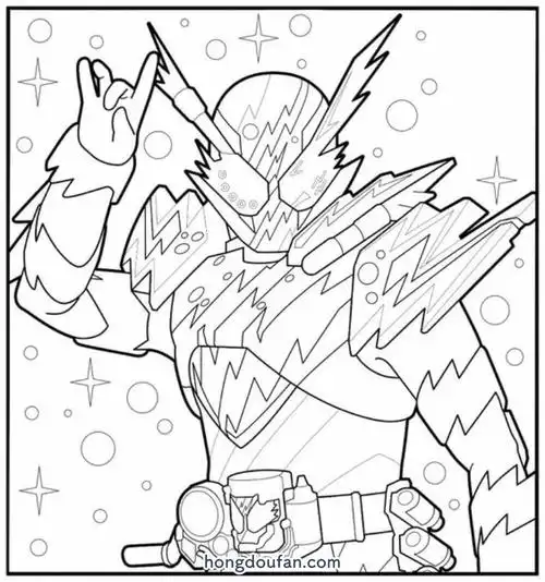 梦幻变身假面骑士动画填色图片大全-红豆饭小学生简笔画大全