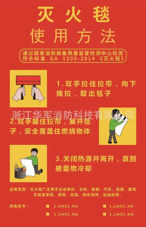 玻璃纤维灭火毯酒店用灭火毯